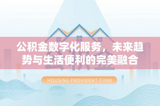 饶阳公积金数字化服务，未来趋势与生活便利的完美融合