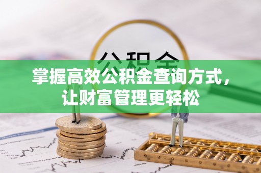 饶阳掌握高效公积金查询方式，让财富管理更轻松