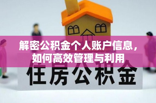 饶阳解密公积金个人账户信息，如何高效管理与利用