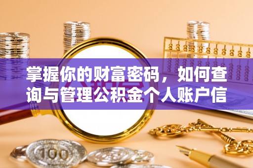 饶阳掌握你的财富密码，如何查询与管理公积金个人账户信息