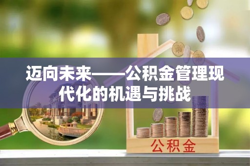 饶阳迈向未来——公积金管理现代化的机遇与挑战